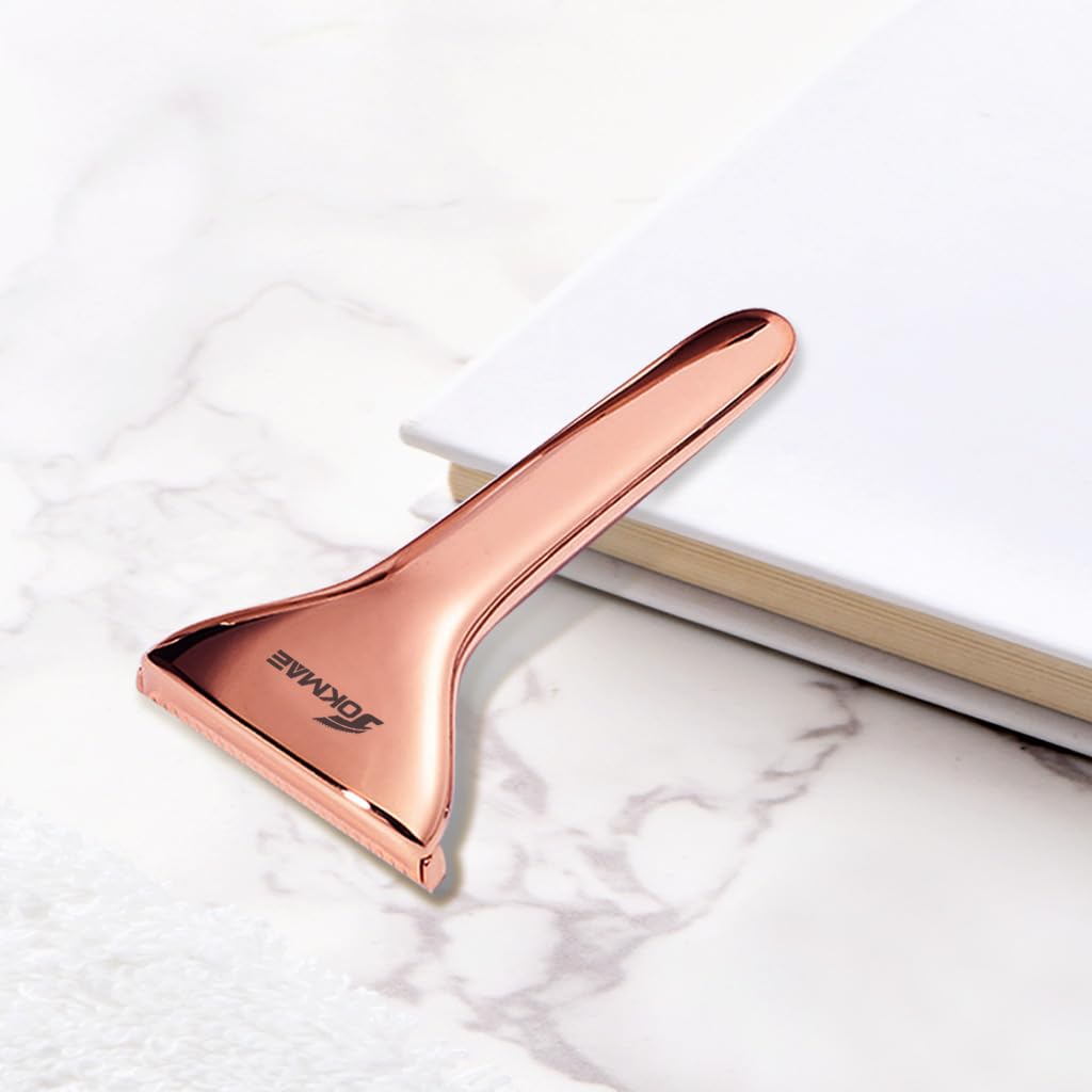 Magnetic Safety Razor for Men Smooth Single Blade Shave Easy Blade Change Stainless Steel Mens Face Razor Durable Blade Shavers for Men - Rose Gold