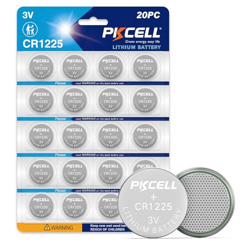 PKCELL 20 Pack CR1225 3V Battery CR1225 Batteries for Thermometer