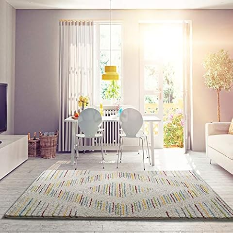 Universal Alfombra étnica de Pelo Largo Memphis Rombo Multicolor, 100% Polipropileno Cover