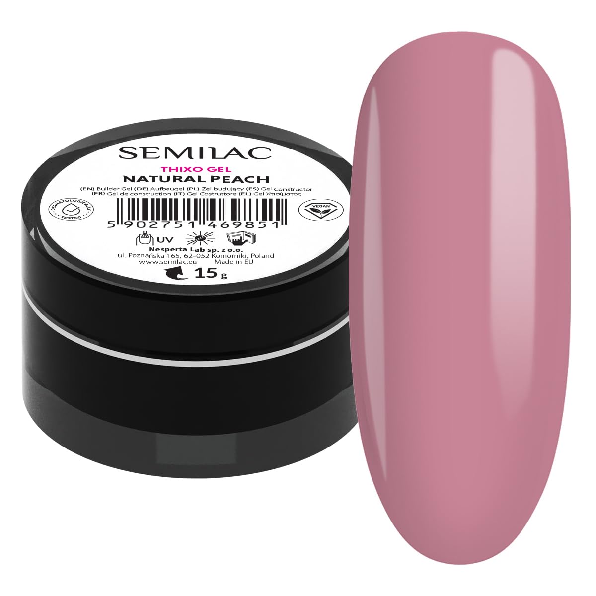 Semilac Żel Budujący Do Paznokci Thixo Gel Natural Peach 15g