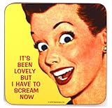 It's Been Lovely But... single funny drinks coaster (hb yellow)