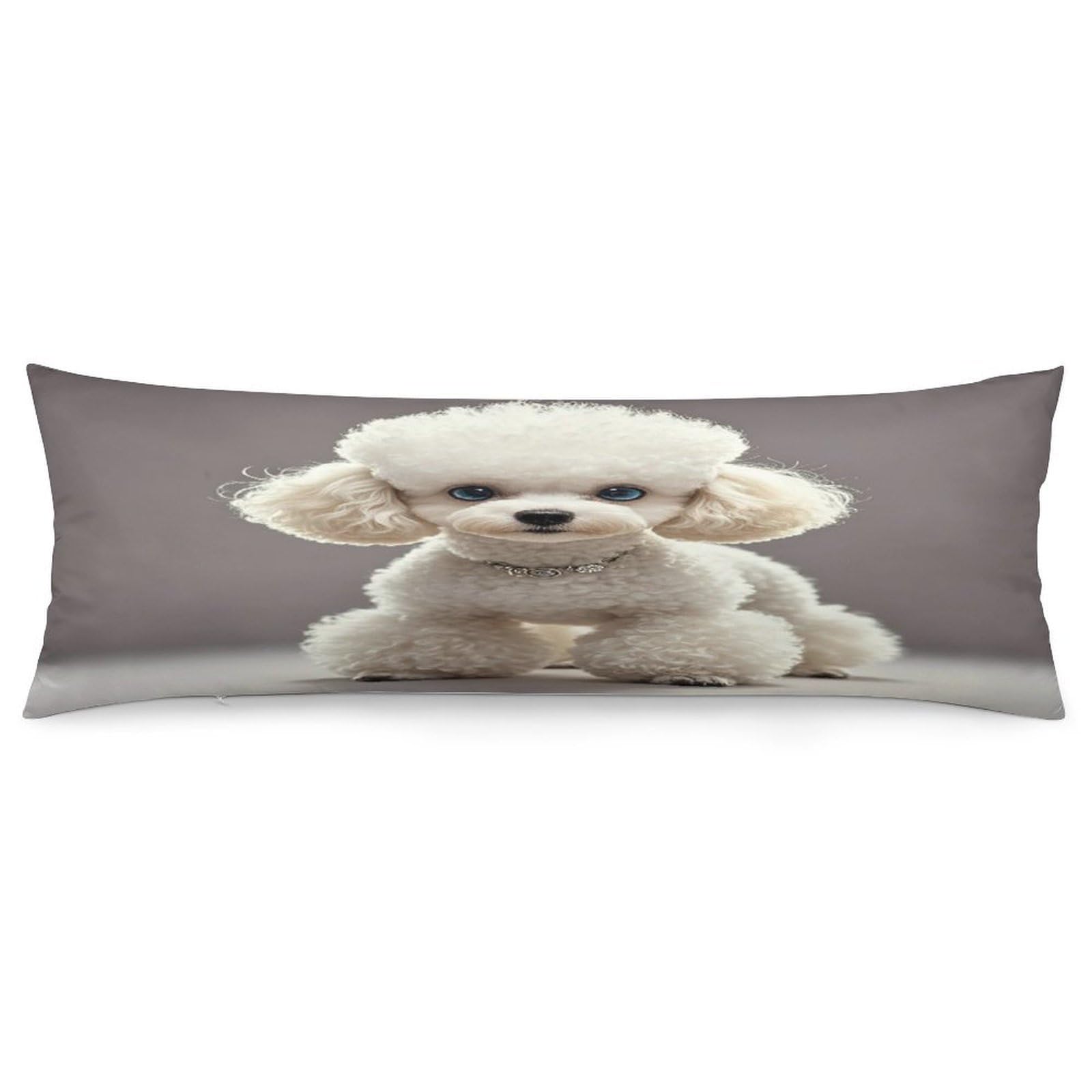 Poodle Pillowcase Decorative Body Pillow Cover Soft Full Long Pillow Case Breathable Large Body Pillowcase Cute Cozy Pillow Sham for Bed Couch Sofa 18.9 X 53 Inch