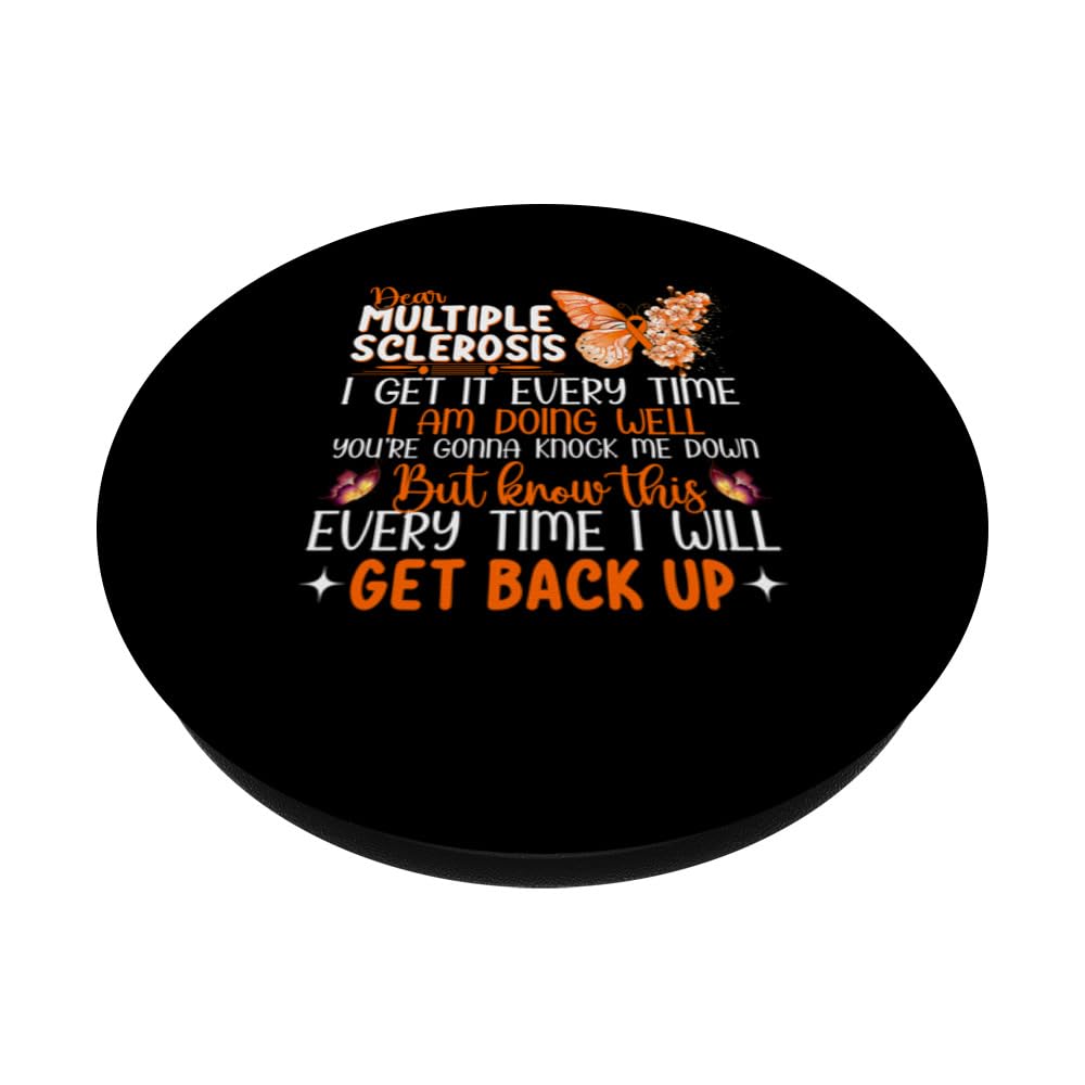 Multiple Sclerosis Awareness PopSocket - Butterfly Design With Inspirational Quote