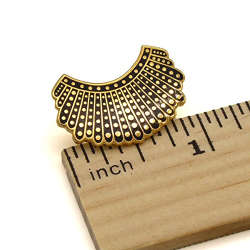 RBG Dissent Collar Enamel Pin - Modeled After Ruth Bader Ginsburg's Iconic Dissent Collar - I Dissent Pin with Double Clasps - Lace Collar RBG Lapel Pin, Hat Pins, Feminist Gifts by Dissent Pins3