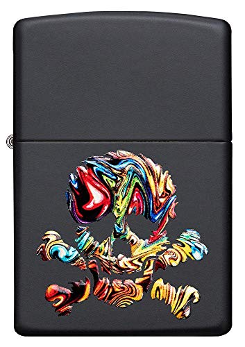 Encendedor Zippo con diseño de calavera multicolor texturizado miniatura 2