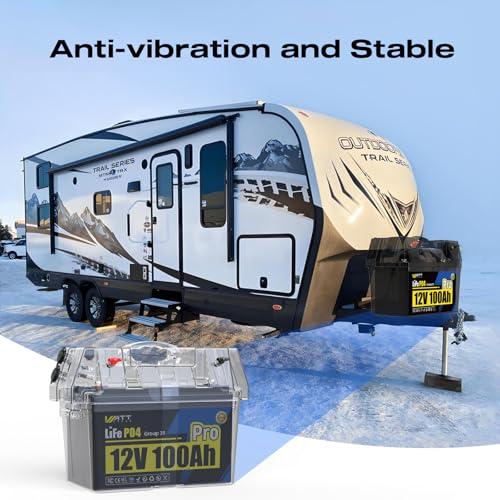 Image of WattCycle 12V 100Ah LiFePO4 Battery, Lithium Battery 12V 110A BMS, Lithium RV Batteries 15000+ Deep Cycles, Built-in Low-Temperature Protection, Perfect for Home Energy, RV, Marine, Solar
