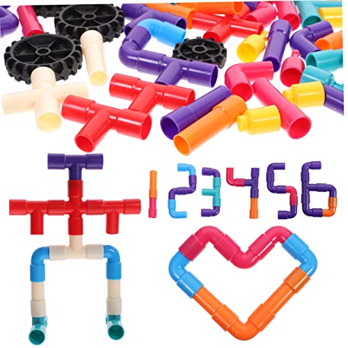 Toyvian 1 Juego Bloques De Tubería Bloques De Juguete Juegos De Apilar Juguetes Juguete De Aprendizaje Temprano Bloques De Construcción Apilando Juguetes El Plastico