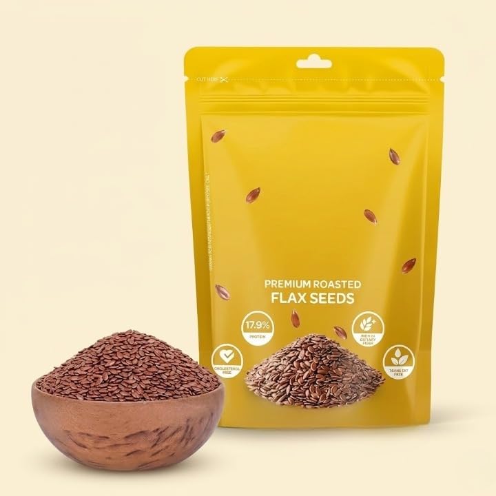 roasted Flax Seed, 200g | Alsi, Diet Snack | Source of Omega-3 Fatty acids, Iron & Dietary Fibre | Crunchy & Ready to Eat | No Added Preservatives