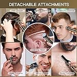 Beard Trimmer Kit Professional Hair Clipper Zero Gapped T-Blade Electric Shaver Razor Nose Body Trimmer for Men Cordless Grooming Kit 7 in 1 - Image 3