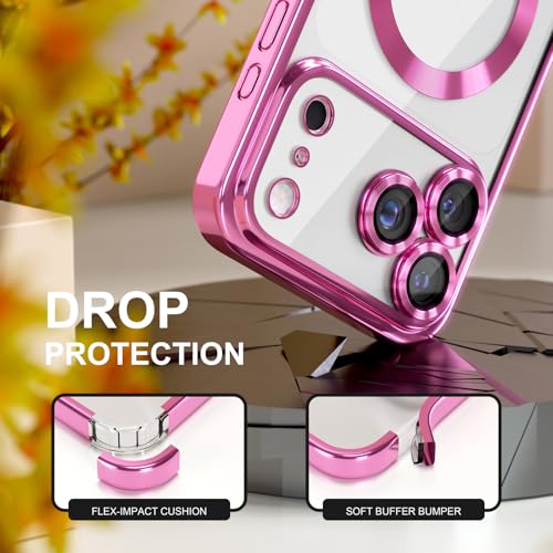 Image of Misea Magnetic for iPhone 17 Pro Case Compatible with MagSafe Hot Pink