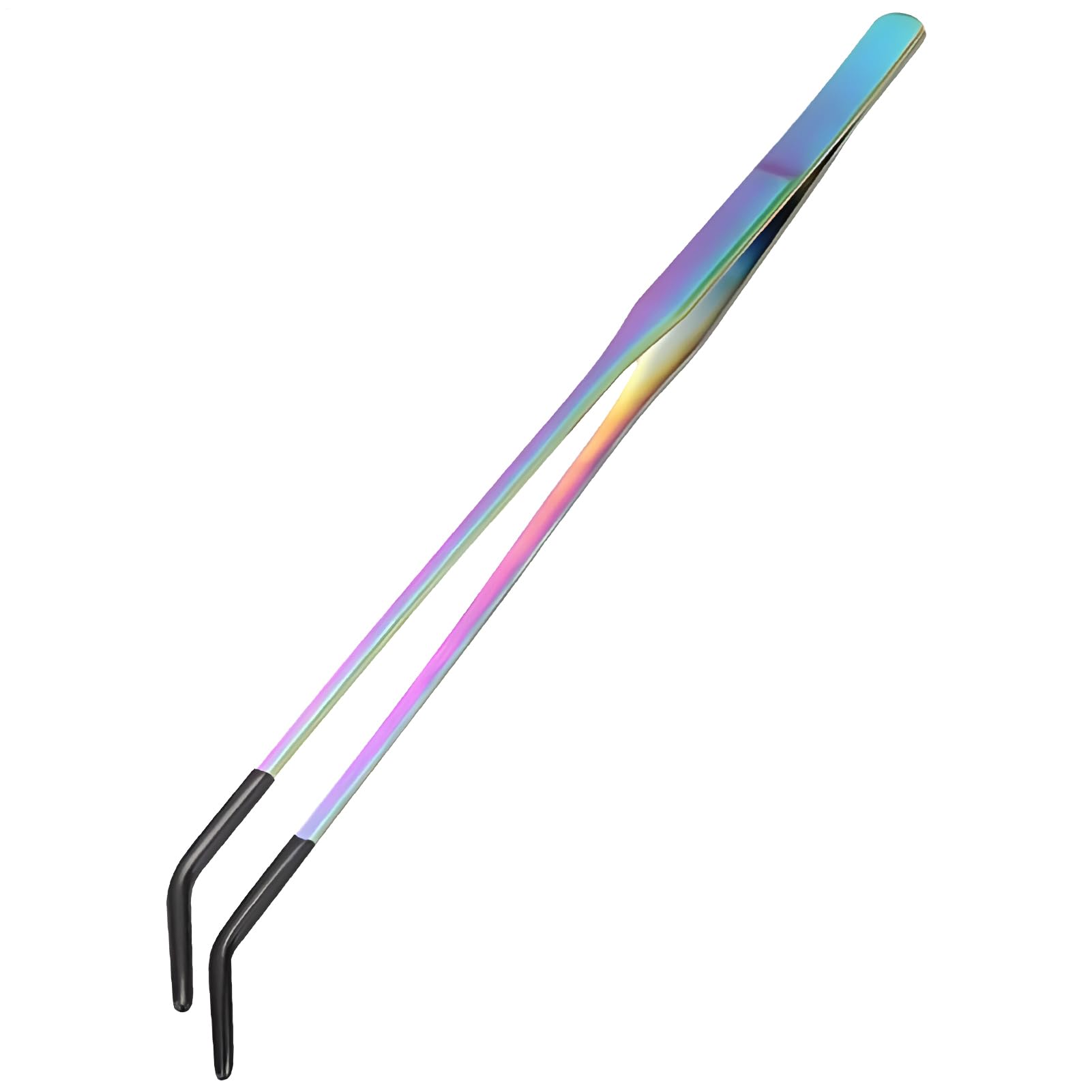 Pinces de Nourrissage - Pinces Droites et Courbes - Tête en Silicone Antidérapante pour Reptiles Aquatiques Aquarium Domestique
