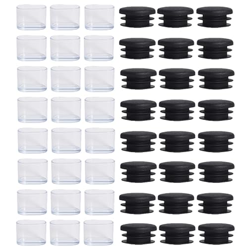 Protector Patas Sillas, 48 Pcs Tapones de Silicona para Sillas Ovaladas, 15x30 mm, Tapones Ovalados, Tapones de Silicona para Patas de Silla, Escritorio/Tubo, Prevent Floor Scratches