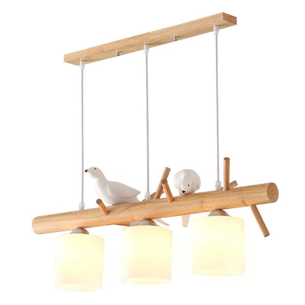 CSXSXAUO Modern Simplicity Chandelier Lighting Wooden Pendant Rural Farmhouse Fixture for Home Living Room Kitchen-3 Lights 80x20cm(31x8inch) It's so kind of you
