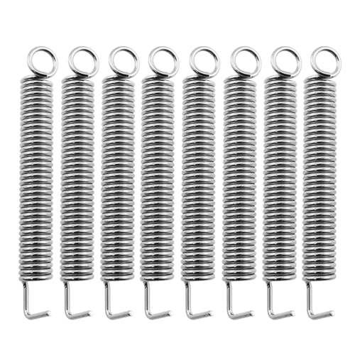 Caishun 8PCS 70mm Silver Steel Noiseless Tremolo Spring Electric Guitar Vibrato System Hook Spring Single Rocker Bridge Suspension Spring String Puller Plate Rocker Spring