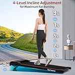 Hartwares Walking Pad Treadmill with 4 Level 9% Incline, Extra-Large Belt, Compact Under Desk Treadmills for Home Office Small Space, Walking Machine with App and Remote Control - Image 2