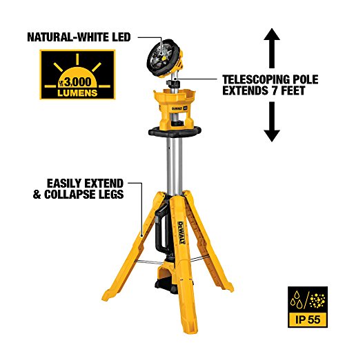 DEWALT 20V MAX LED Work Light, Tripod Base (DCL079R1)
