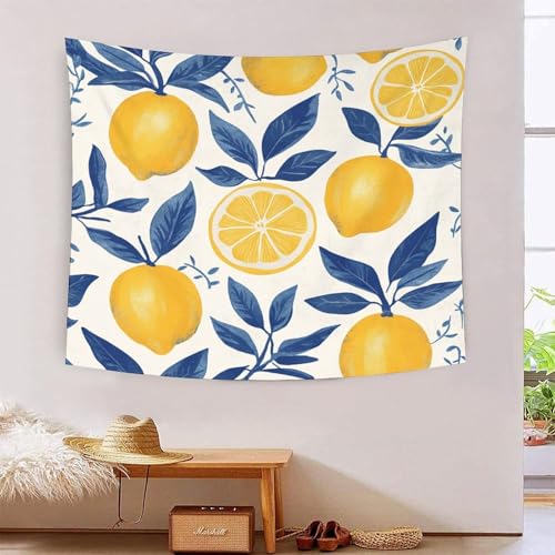 Poster mural suspendu en polyester doux lavable motif citron