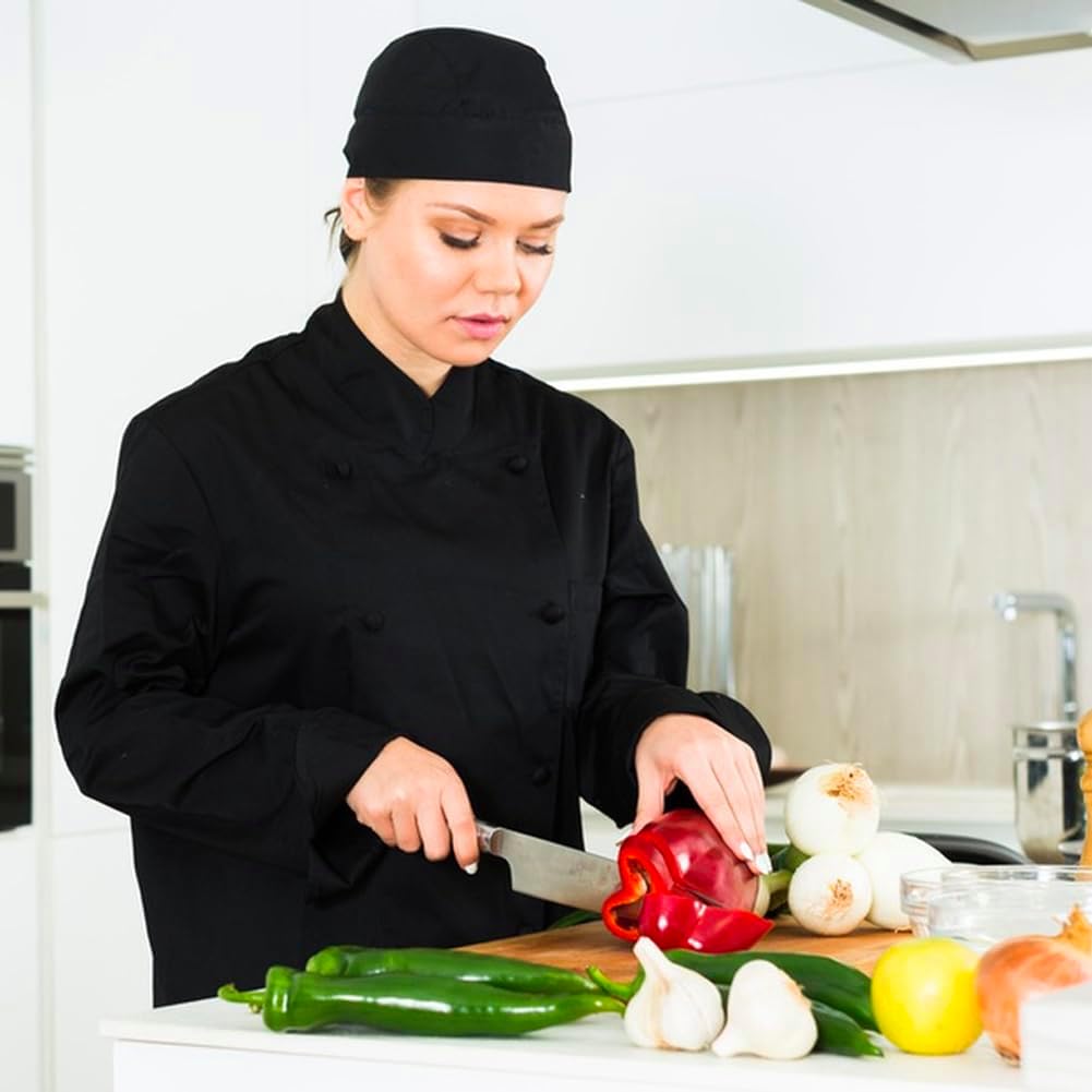 4 Pack Adjustable Tie Back Chef Cap - Breathable Cooking Kitchen Hat for Women & Men - Image 4