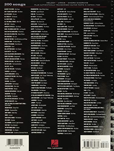 The Ultimate Rock Guitar Fake Book: Over 200 Rock Hits for Guitar, Vocal, Keyboards and All 'C' Instruments (Includes Tablature) - Image 2