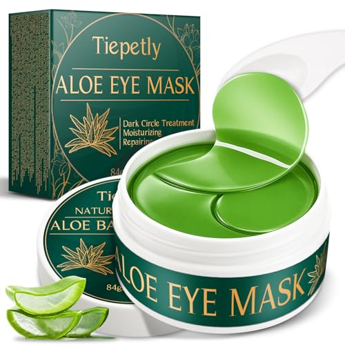 Aloe Vera Augenpads gegen Augenringe und Tränensäcke Kühlende Hydrogel Under Eye Patches mit feuchtigkeitsspendenden Gel Pads gegen müde Augen