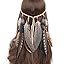 TININNA Damen Stirnband Mit Federn - Boho Haarschmuck Mit Quasten Und Holzperlen