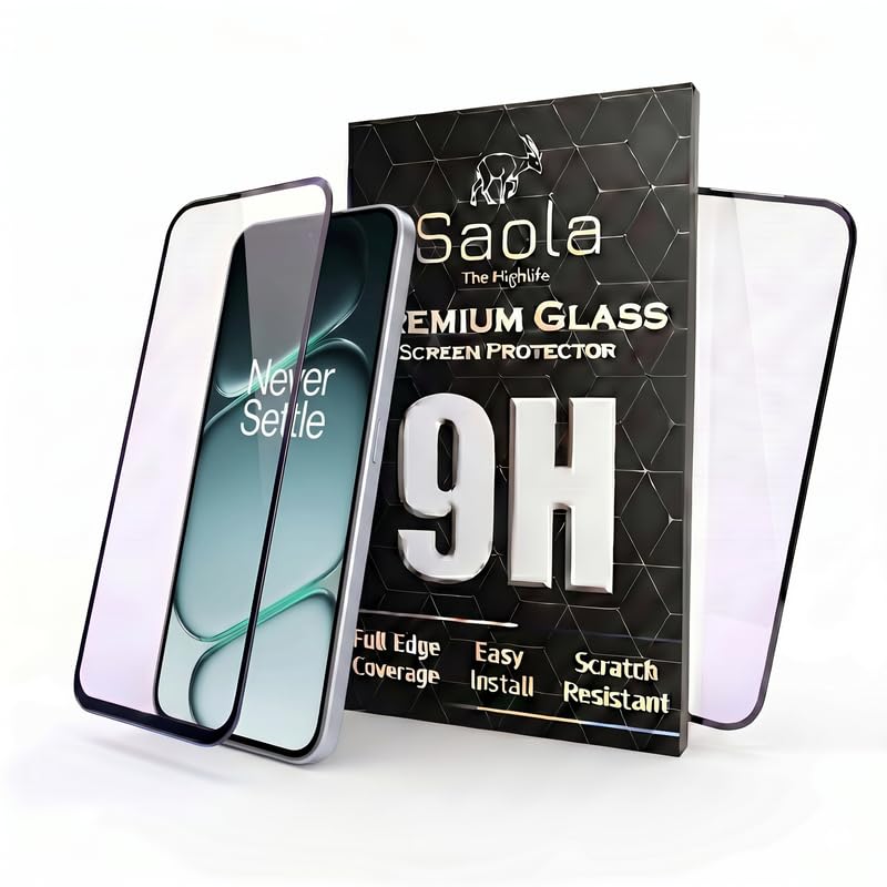 Image of Saola HD+ Oleophobic Tempered Glass For Oneplus Nord 6 (Pack Of 2) with Hassle-less Installation Kit. Full screen Coverage. 6.78 inch