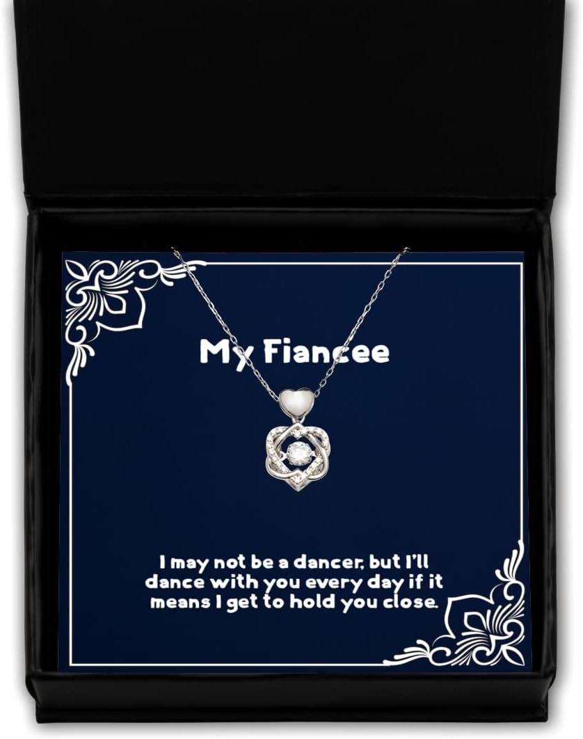 Brilliant Fiancee Gifts, I May not be a Dancer, but I'll Dance with You Every Day if, Fun Heart Knot Silver Necklace for from, Fiancee Birthday Present, Fiancee Birthday Gift Ideas, What to get