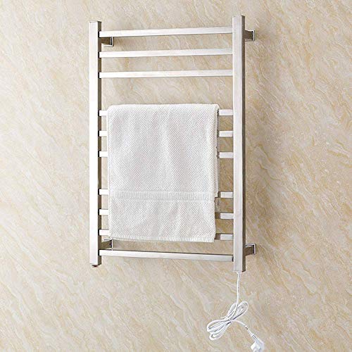 Toallero eléctrico de acero inoxidable cromado y termostático para baño