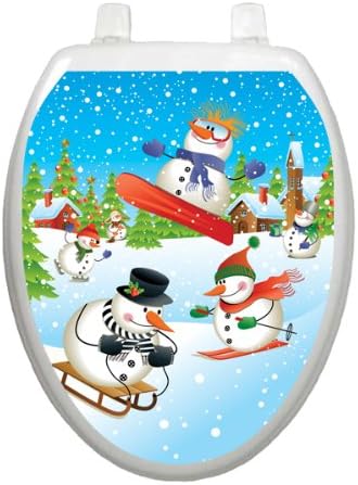 Snow Days Christmas Toilet Tattoo TT-X625-O Elongated Winter Holiday