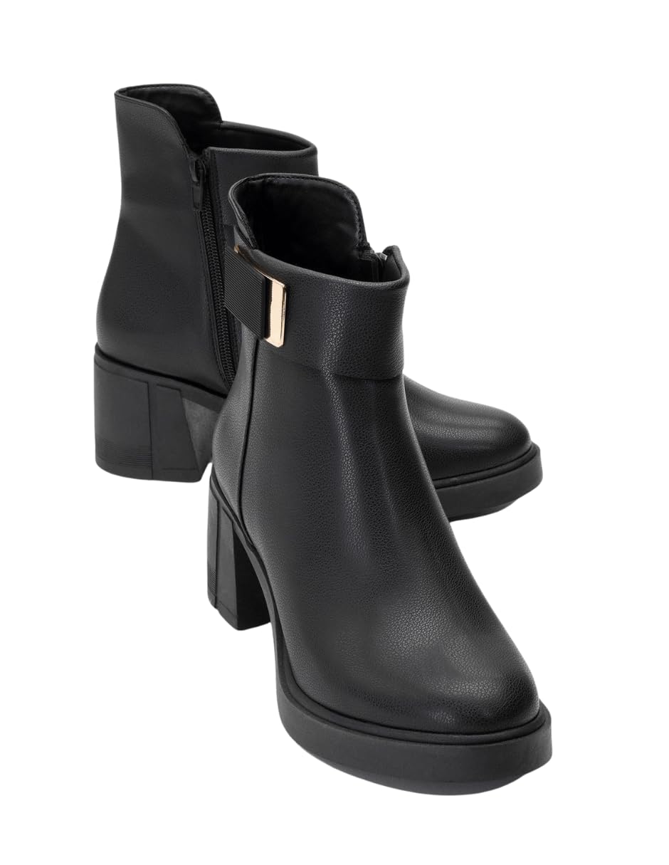 Prologue Rashe - Black Block Heel Zip Boot Women
