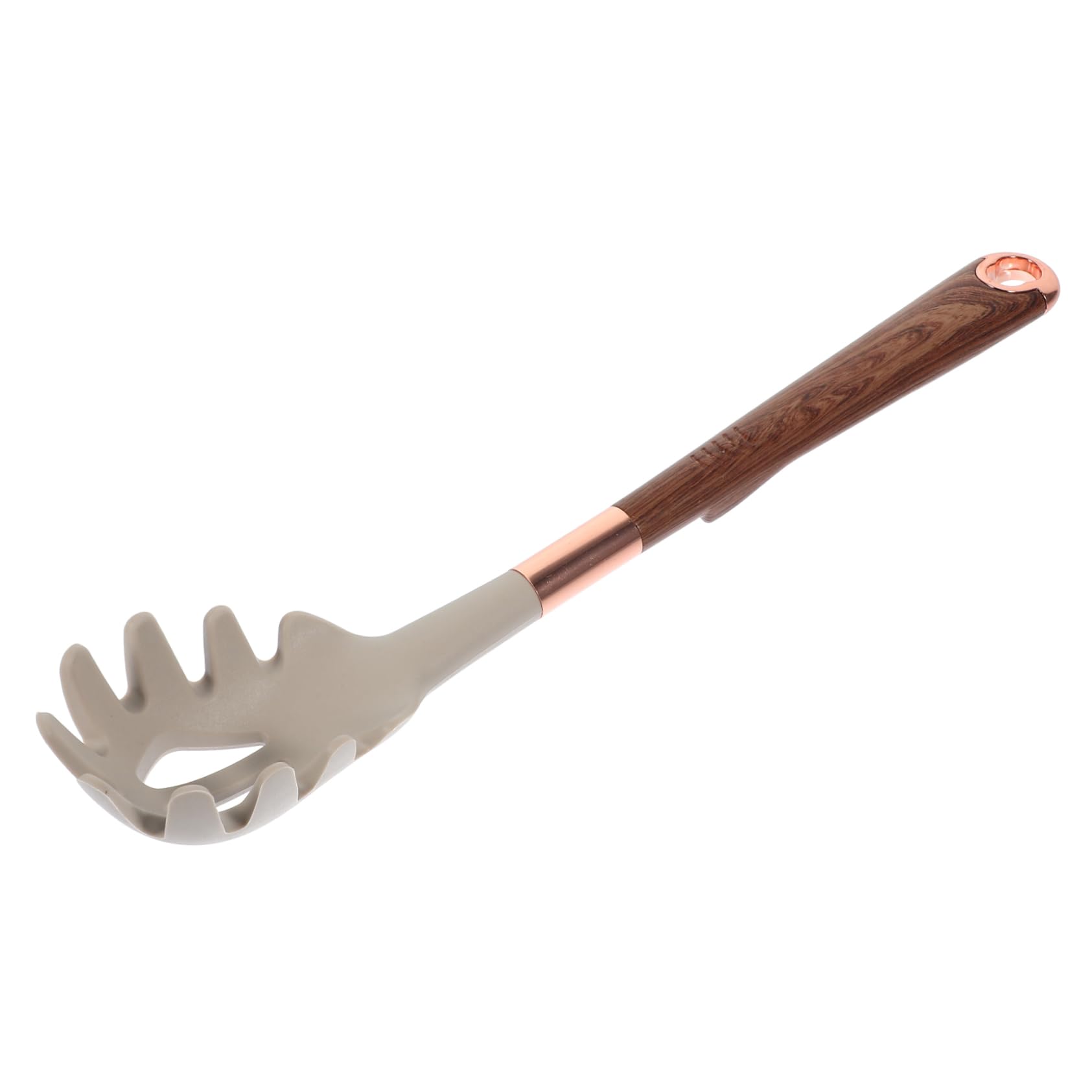 KICHOUSE Silicone Pasta Server Strainer Noodles Fork for Easy Drainage Non-slip Handle Sleek Design Kitchen Noodle Spoon 2 Piece Set