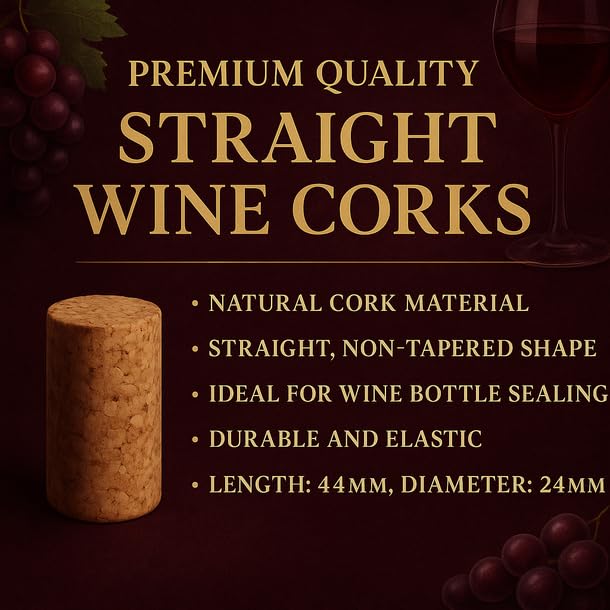 9 x 1 3/4 Premium Quality Straight Wine Corks 100 ct