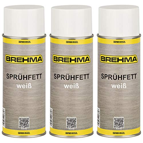 PTFE-Spray Brehma 12x Weißes Sprühfett mit PTFE für vielseitige Anwendungen