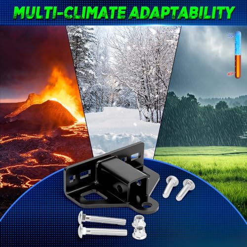 1-1/4" Bolt-On Receiver Tube, Universal Trailer Hitch Adapter with Carbon Steel, Pintle Hitch Receiver for Zero Turn Mower Golf Cart Tractors, Towing Hitch Extender Supports up to 7,000 pounds - Thumbnail 5
