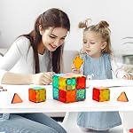 Tuiles Magnétiques, 100PCS Blocs de Construction, Ensemble de Construction Magnétique, Jouets STEM Cadeau de Noël pour Enfants Garçons et Filles