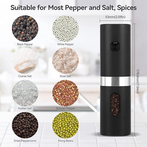 Moulin à sel et poivre électrique automatique rechargeable : pack de 4 pièces