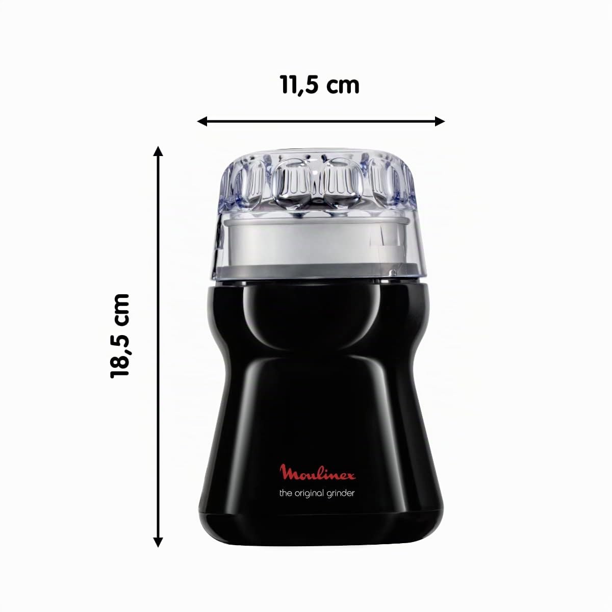 Moulinex ar110830 Universalmühle, für Kaffee/Gewürze/Nüsse, Schwarz, für alle Arten von Getreide, 180 W
