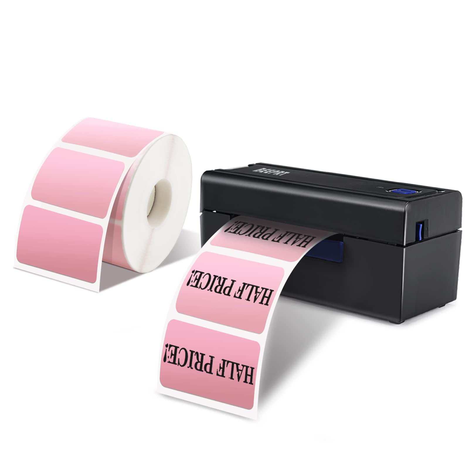 beeprtShipping Label Printer & 2.36" X 1.57'' Pink Direct Thermal Labels (1000 Labels/roll)