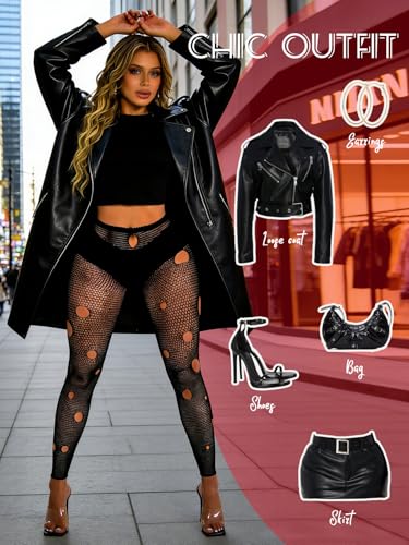 Image of Buitifo Women Sexy Tights Fishnet Opening Leggings Lingerie Pants | Stripe Pantihose Sheer Mesh Bikini Cover Up Cute for Outfits One Size