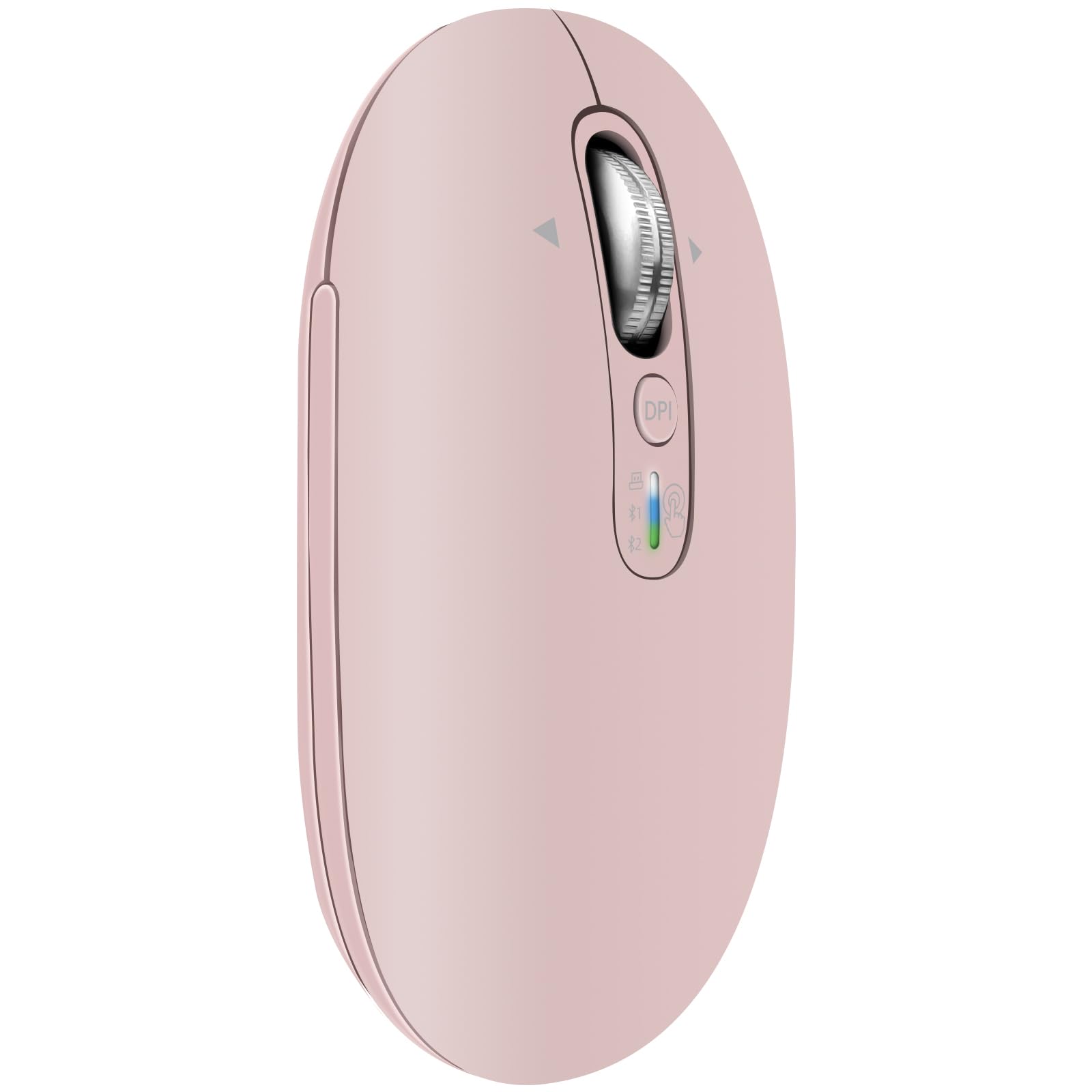 Multi-Device Bluetooth Mouse BT1 BT2 2 4G Small Slim Travel Mouse 4-Way Metal Scroll Wheel Silent Click 4-Levels