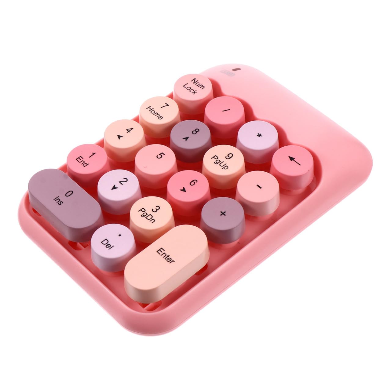 Tofficu Tastierino Numerico Wireless 2.4g Input ad Alta Velocità 18 Tasti Indipendenti P Rosa in ABS e Design Pratico Portatile per Ufficio e Moduli Finanziari