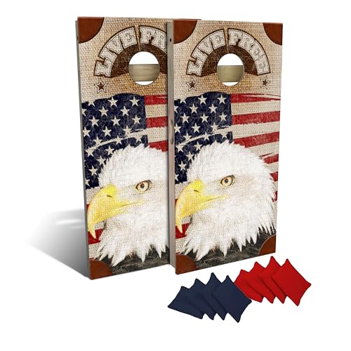 Slick Woody's Professional-Grade Corn Hole Boards - 4'x2' Solid Wood Regulation Man Cave Cornhole Toss Game with 8 Resin Filled Bags