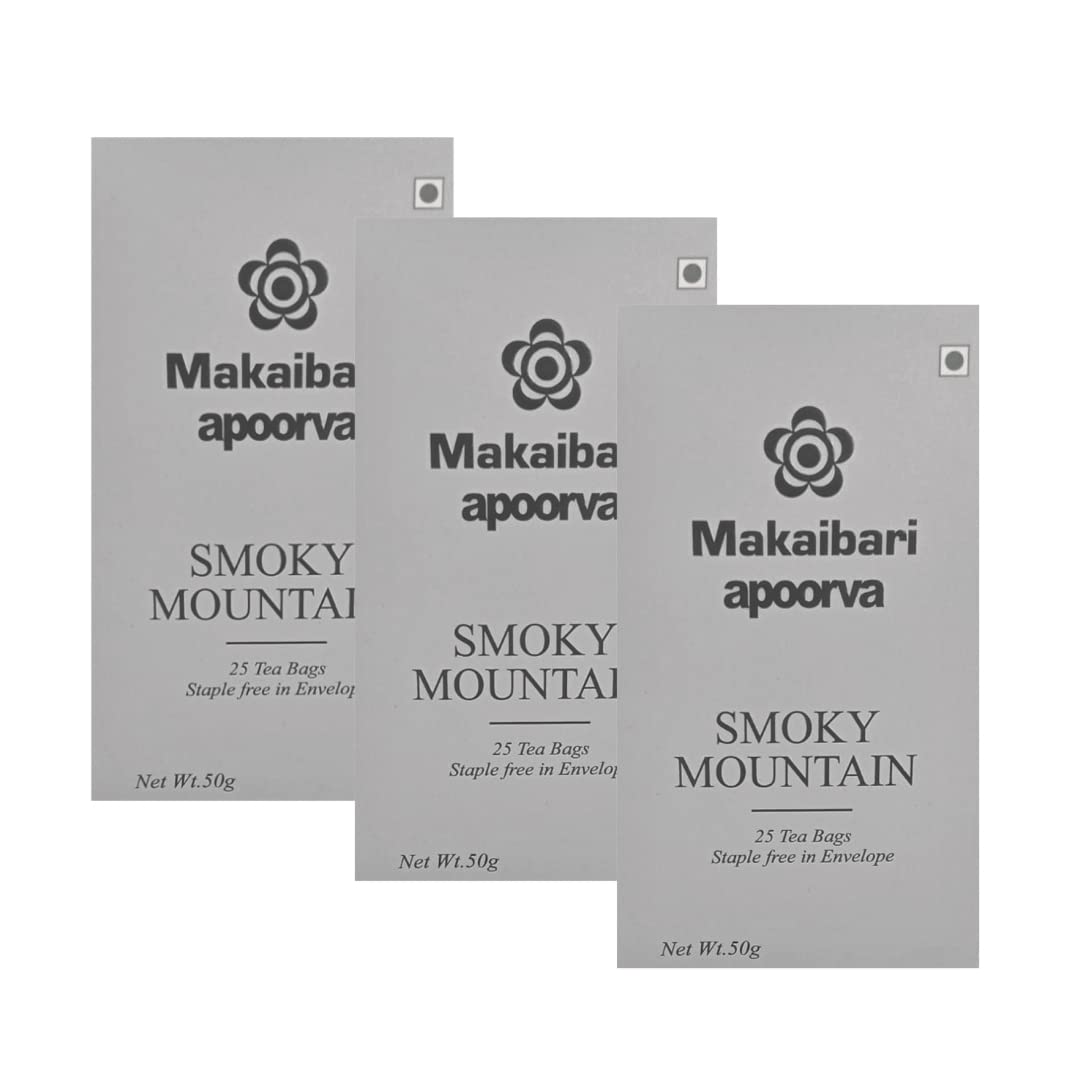Makaibari Smoky Mountain Teabags, Roasted Darjeeling Black Tea, 75 Pieces (25 TB x 3 Pack) | 100% Organic Darjeeling Long Leaf Tea | 75 Teabags (B0C3R2BWJW) Amazon Price History, Amazon Price Tracker