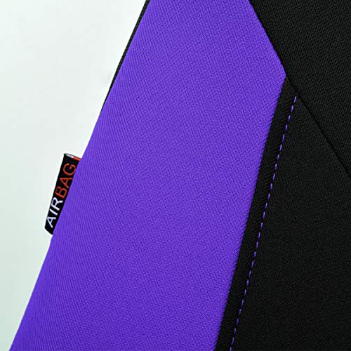 Flying Banner Universal Breathable Mesh Car Seat Covers Full Set Airbag Compatible Split Bench Auto Cushions Protector (Black and Purple) - Image 5