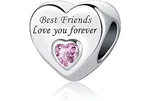 Mom Daughter Auntie Dad Grandma Friends Best Friend Pandora Charm, Pink Crystal...