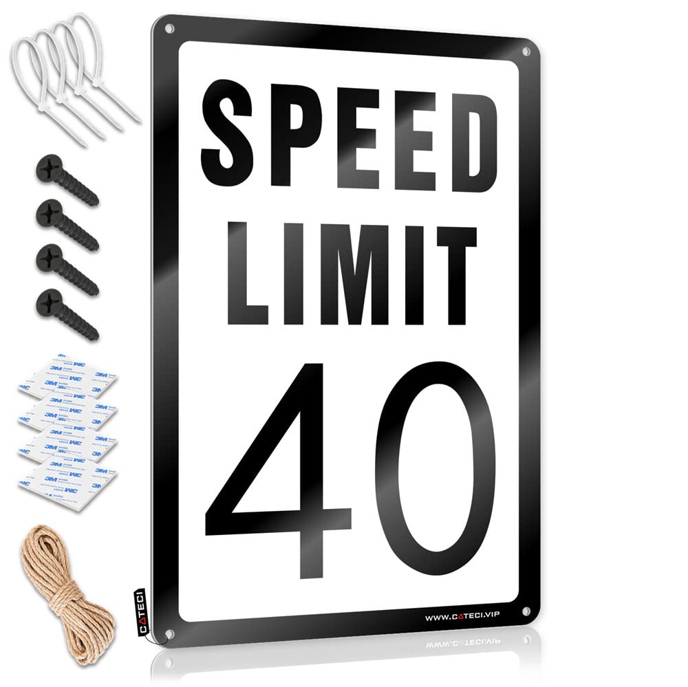 Fzfn Colour Funny Vintage Signs Balcony Decor Vintage Wall Decor | Speed Limit 40 Mph Round Reusable For Mount Home Decoration(30X40cm)