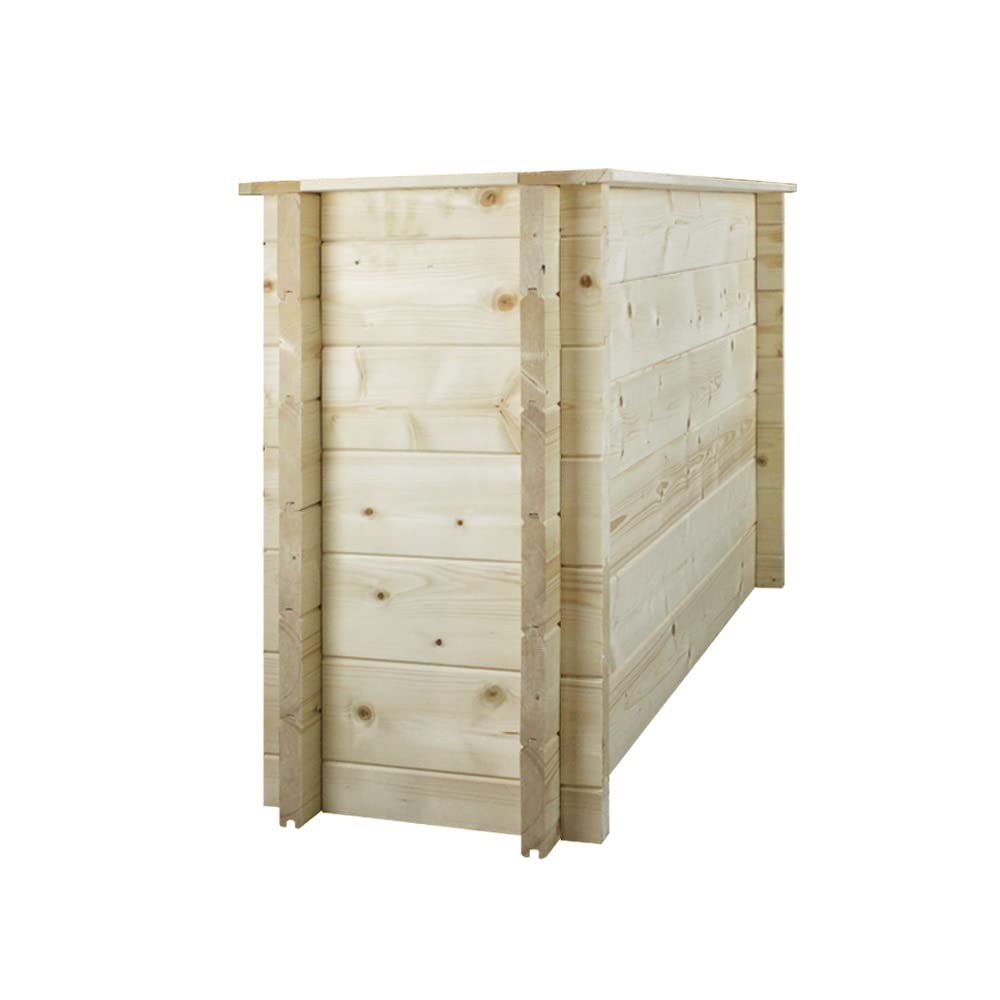 TIMBELA Carre Potager Exterieur Bois - Jardinieres Exterieur pour Jardin, Balcon, Terrasse – pour Fleurs, Herbes aromatiques, Légumes- Bois Massif pin/épicéa 28 mm, 118x38xH69 cm, M615