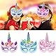 12 Stück Einhorn Kreativ Partymasken, Einhorn Masken Bastelsets, Einhornmaske Set, Einhorn Motto Maske, für Heimdekoration, Cosplay, handgefertigte Graffiti(6 Stilrichtungen)