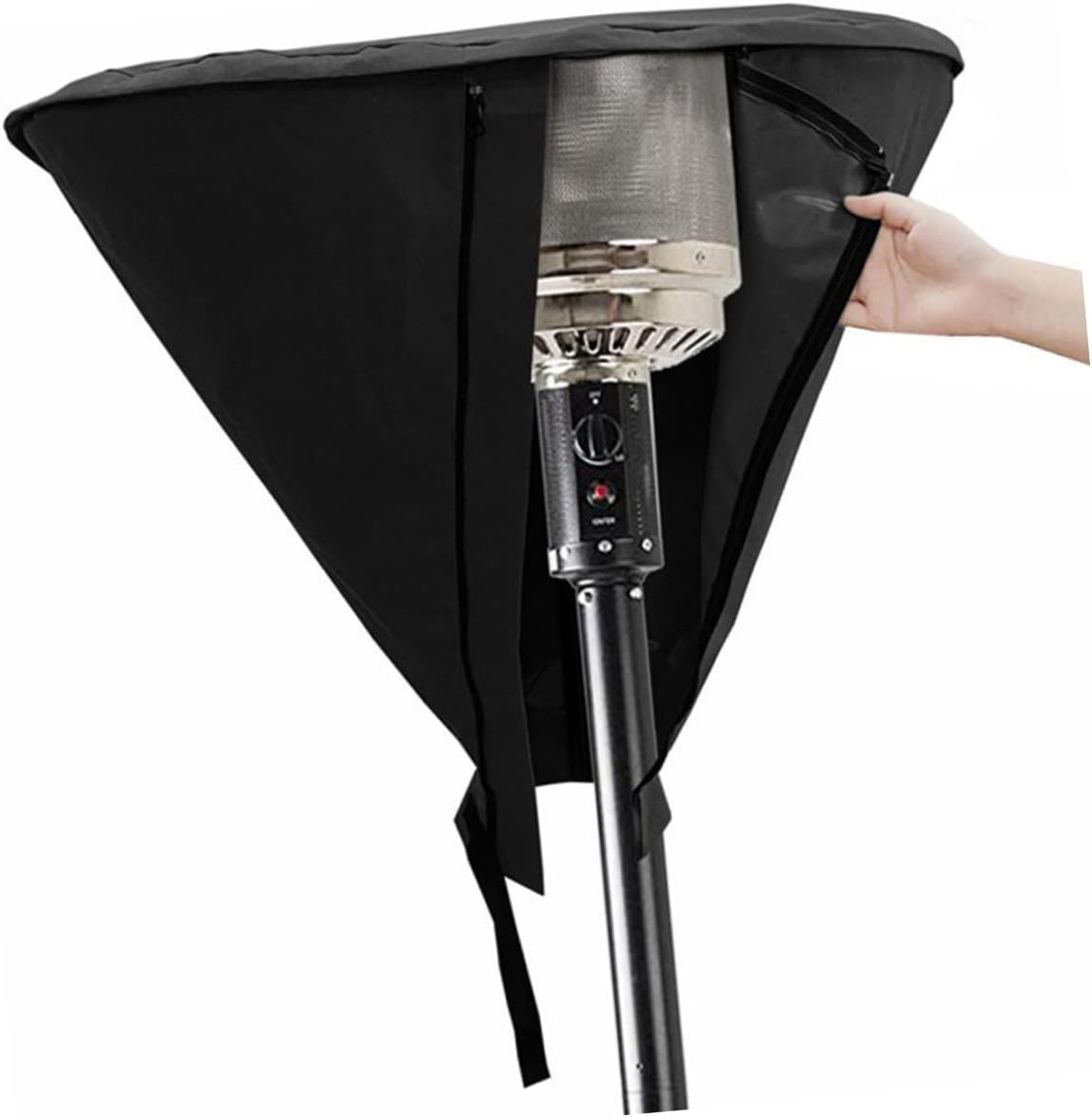Outdoor Heater Cover Patio Heater Protector Durable Polyester Dust Cover for Garden and Patio Use Black