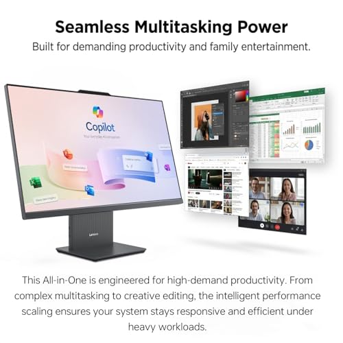 Image of Lenovo IdeaCentre AIO Gen 9 27 inch QHD 2.5K+ 100Hz Touchscreen All-in-One Desktop, 8-Core i5-13420H, 16GB DDR5, 1TB SSD, Webcam, Wireless KB & M, Win11 Home, Bundle with ADATA 64GB USB Flash Drive